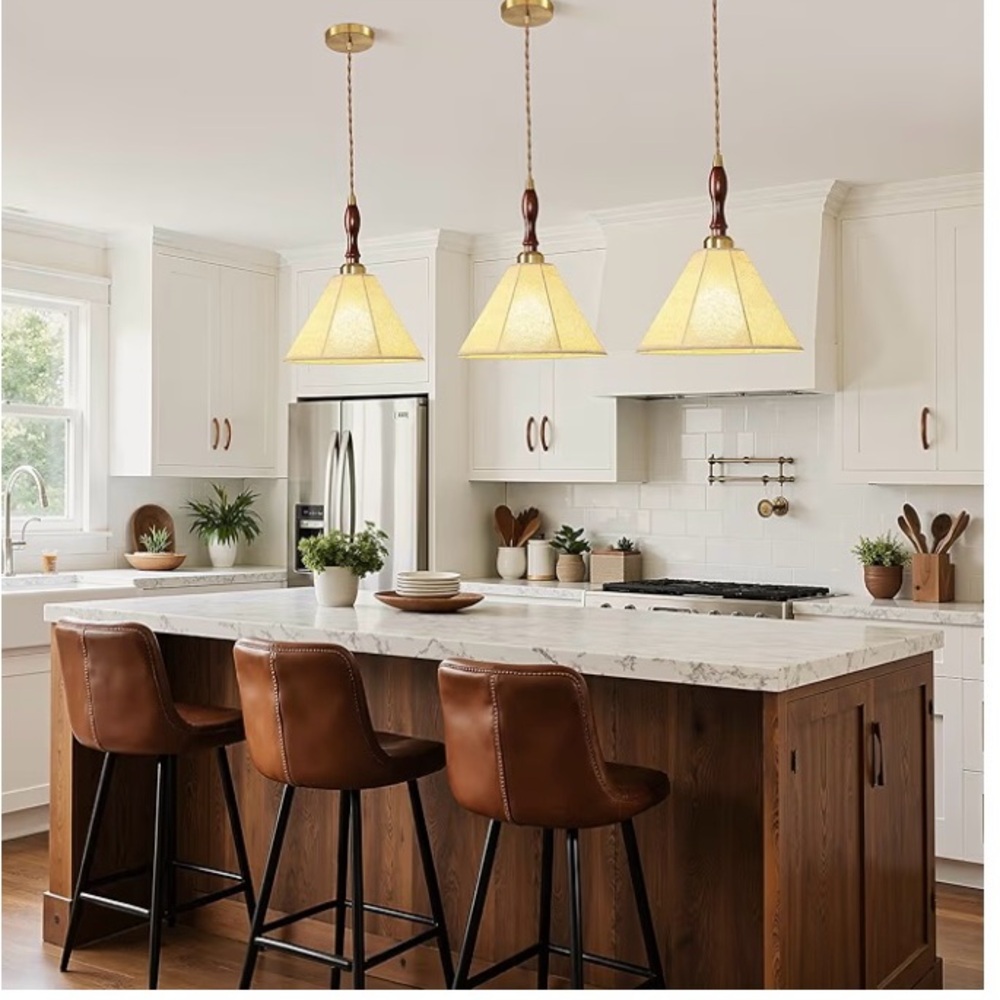 BRAND NEW SEALED Elegant Pendant Lights with Brown Accents